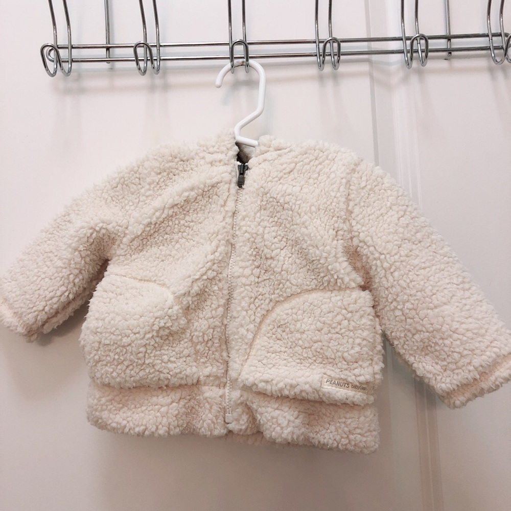 babygap×peanuts sherpa hoodie set with mittens